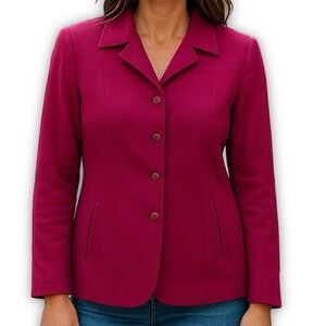 Pendleton Blazer Vintage Wool Magenta Jacket Size 12P
